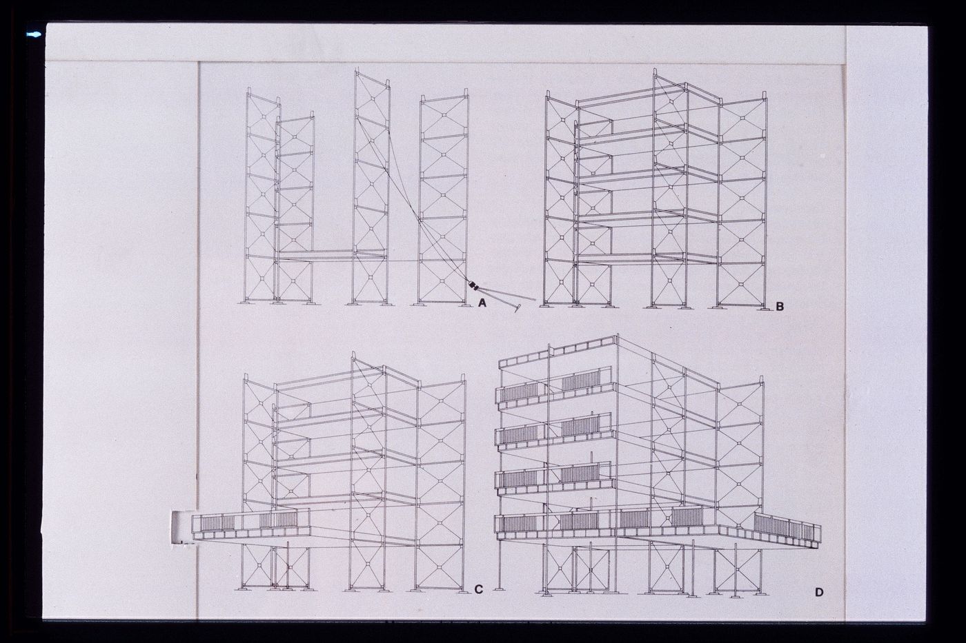 Slide of a drawing for Unidentified project, attributed to Adolf Loos