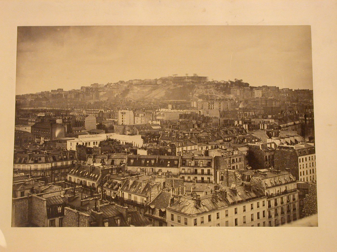 Distant view of the construction of Sacré-Coeur, Paris, France