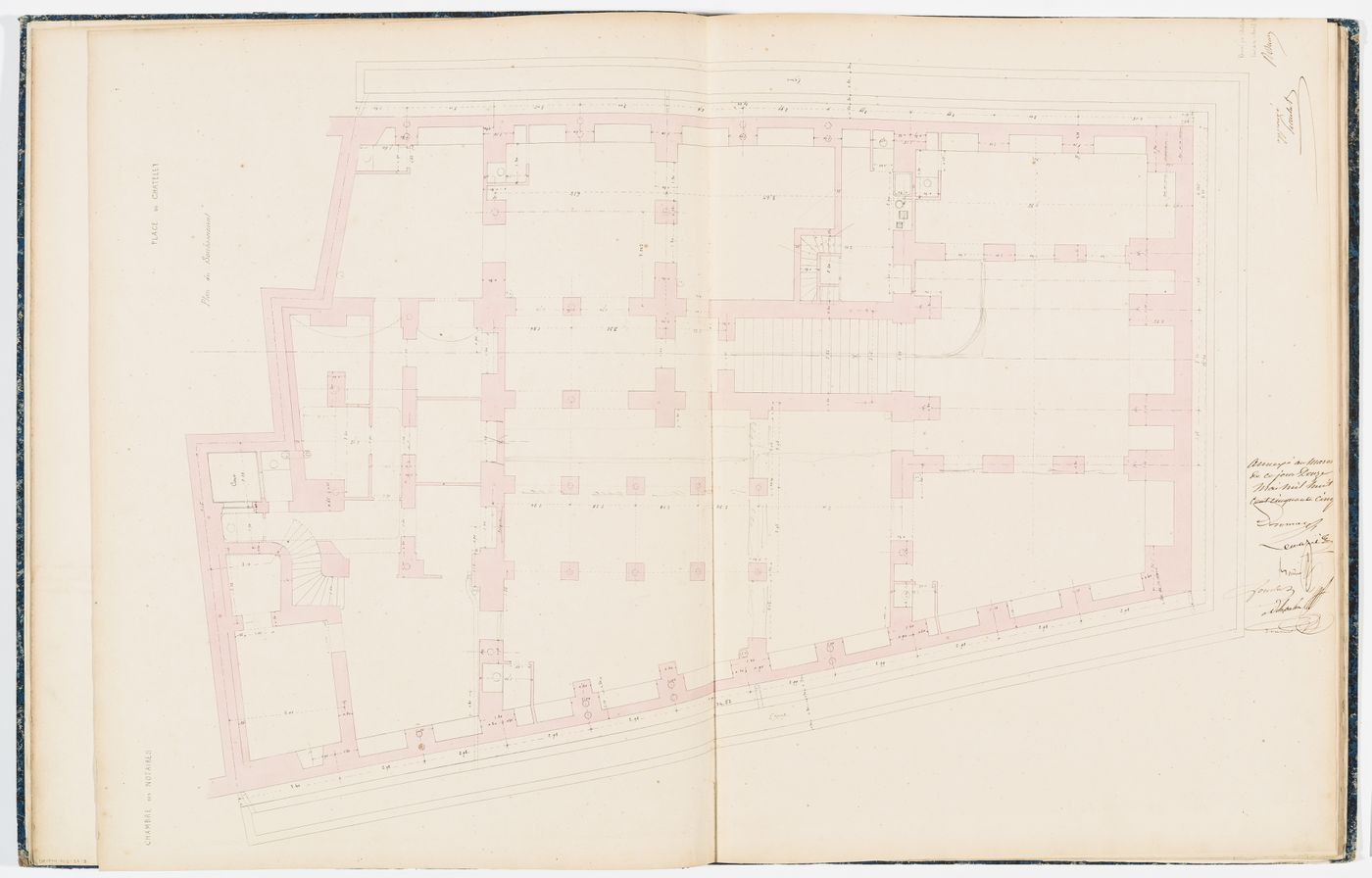 Contract drawing for the Chambre des Notaires: Plan for the "soubassement"