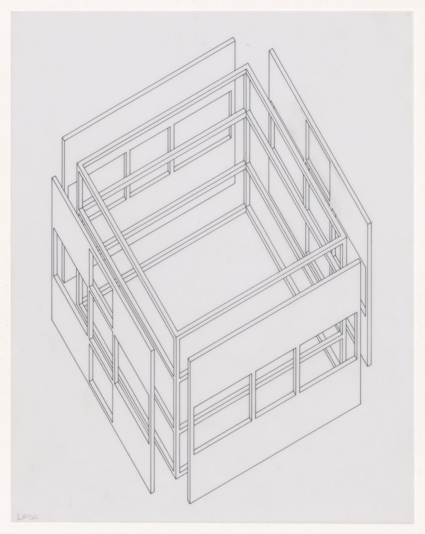 Axonometric for House IV, Falls Village, Connecticut