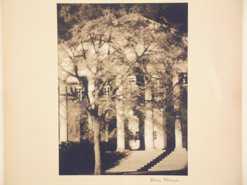 Neoclassical building (church ?) partially obscured by tree