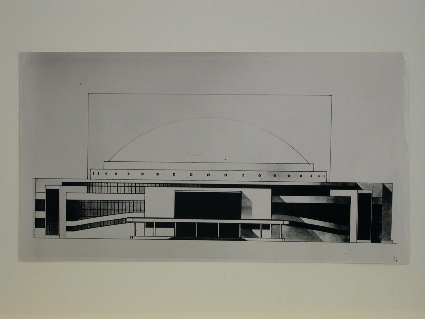 Photograph of an elevation for the ZIL Palace of Culture (club for the Likhachev Automobile Plant), Moscow