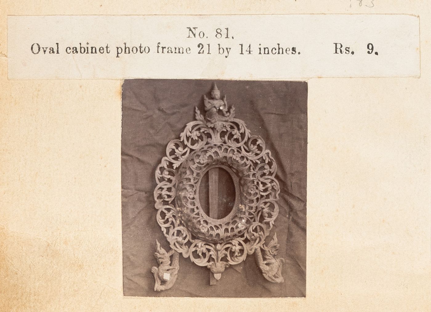 View of a frame, F. Beato Limited, C Road, Mandalay, Burma (now Myanmar)
