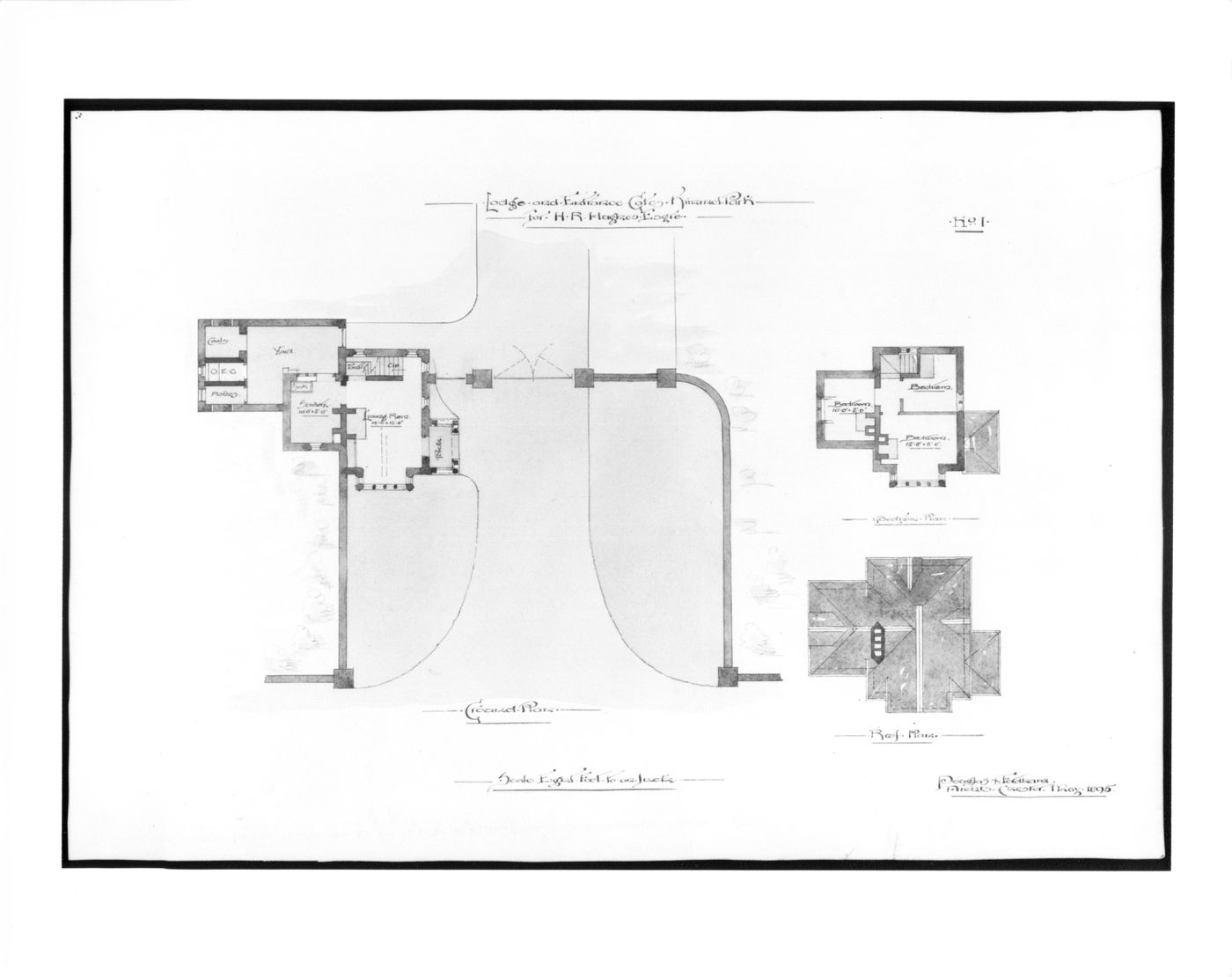 Kinmel Park - Lodge and entrance gates - ground plan & plans