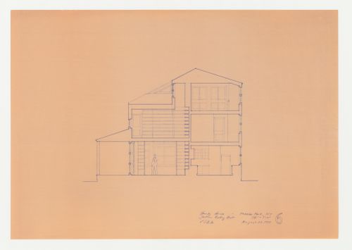 Section looking east for the Hanks-Paré Residence, Tuxedo Park, New York