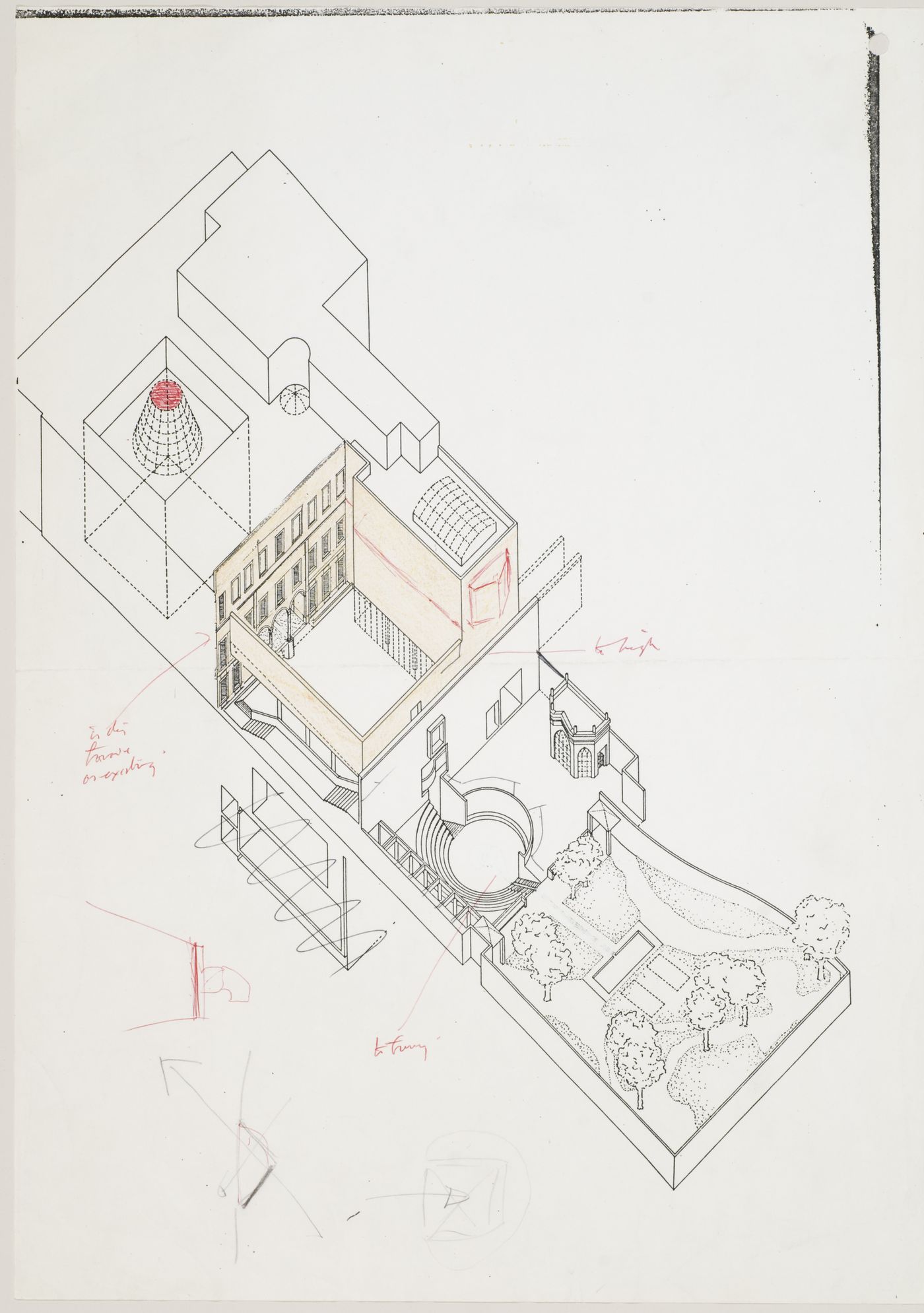 Palazzo Citterio (Pinacoteca di Brera), Milan, Italy: axonometric