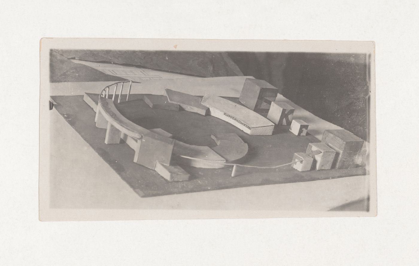 Photograph of a student model by M. Barshch on the topic "Exercise on the Expressiveness of Inner Space and Volume. Sports Pavilion" for the "Space" course at the Vkhutein (Moscow Higher Technical Institute), Moscow