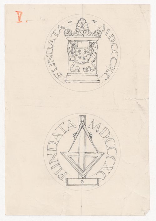 Esquisses pour le sceau de l'Association des architectes de la province de Québec