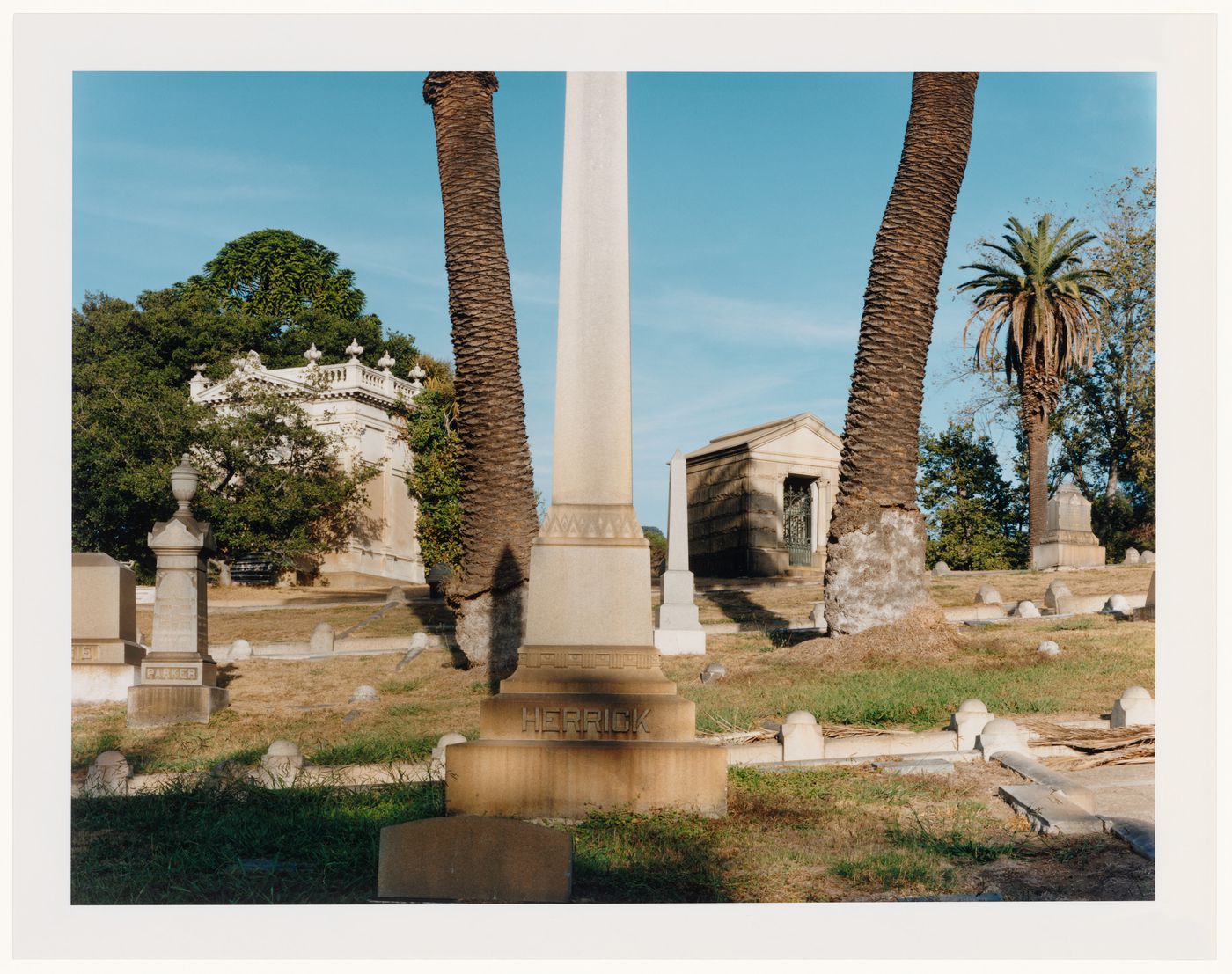 Viewing Olmsted: Detail with Herrick Memorial, Mountain View Cemetery, Oakland, California