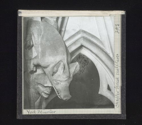 View of sculptures in Chapter House of York Minster, York, North Yorkshire, England