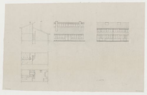 Plans, elevations, and section for a house/studio, Hillegersberg, Netherlands