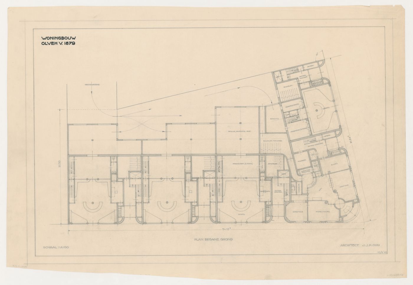 Ground floor plan for Olveh mixed-use development, Rotterdam, Netherlands