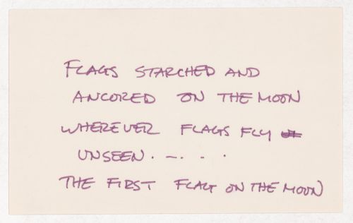 Flags starched and anchored on the moon...
