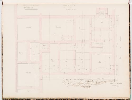 Plan for the "caves" of the "pavillon sud", Hôtel Sauvage, Paris