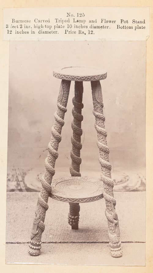 View of a stand, F. Beato Limited, C Road, Mandalay, Burma (now Myanmar)