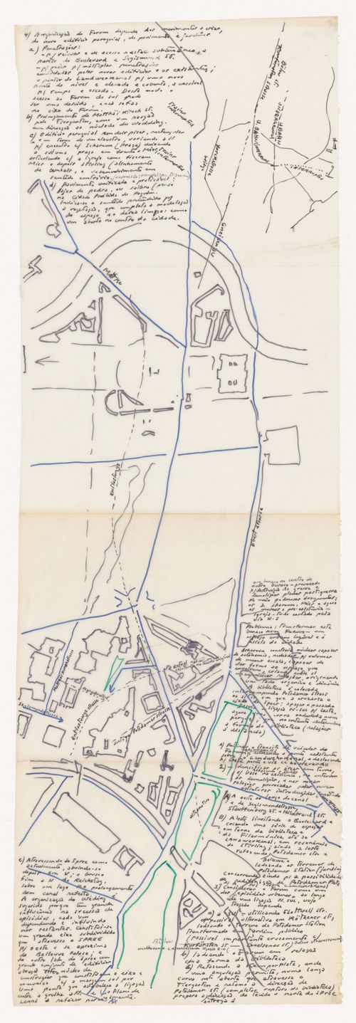 Sketch with annotations for Kulturforum [Kulturforum], Berlin