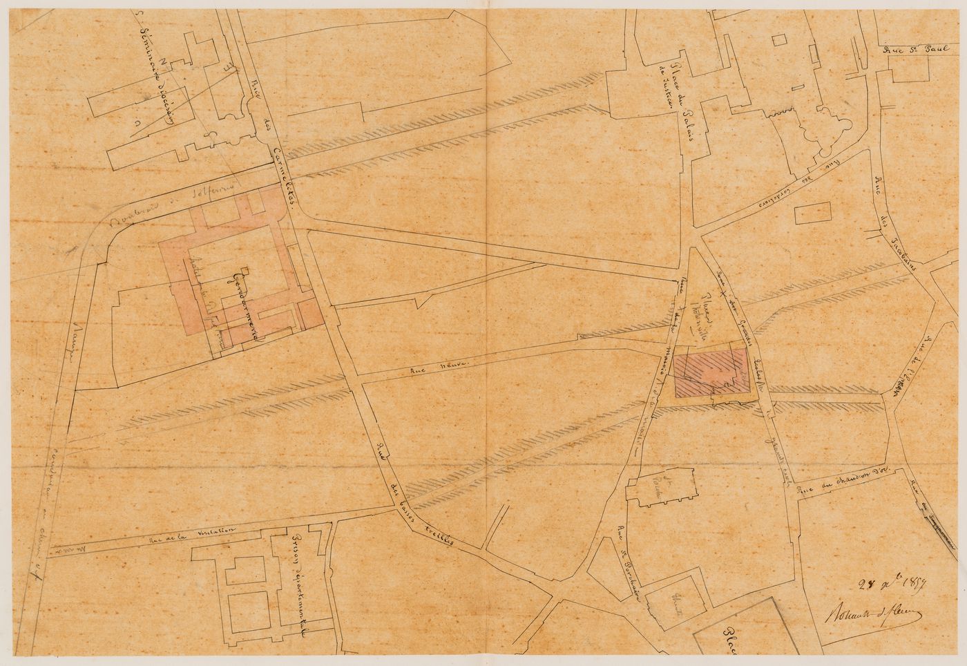 Hôtel de préfecture and Hôtel de ville, Poitiers: Block plan