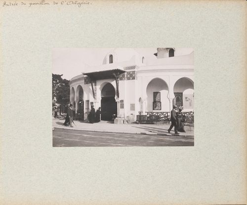 View of entrance to Pavillon de l'Algérie, on the Trocadéro side, Exposition universelle, 1900, Paris, France