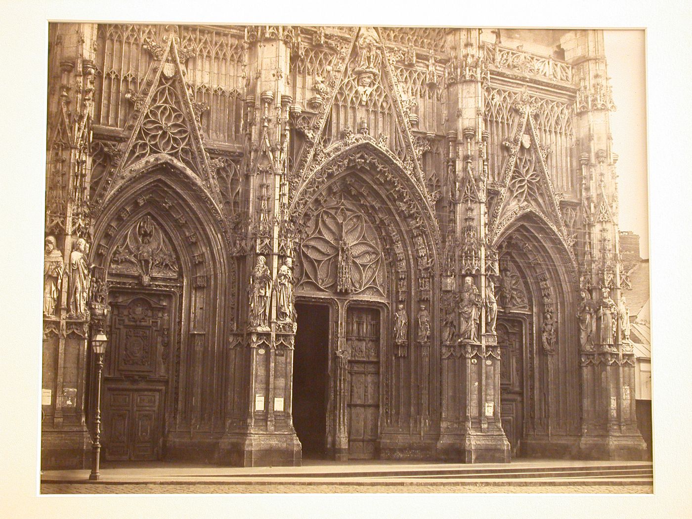 Detail of three portals, west façade, church of St. Wulfram, Abbeville, France