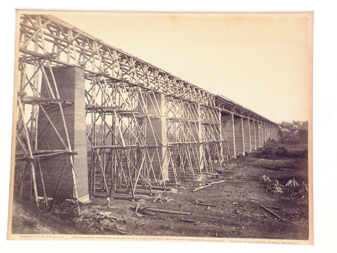 View of High Bridge under renovation, near Farmville, Virginia, United States