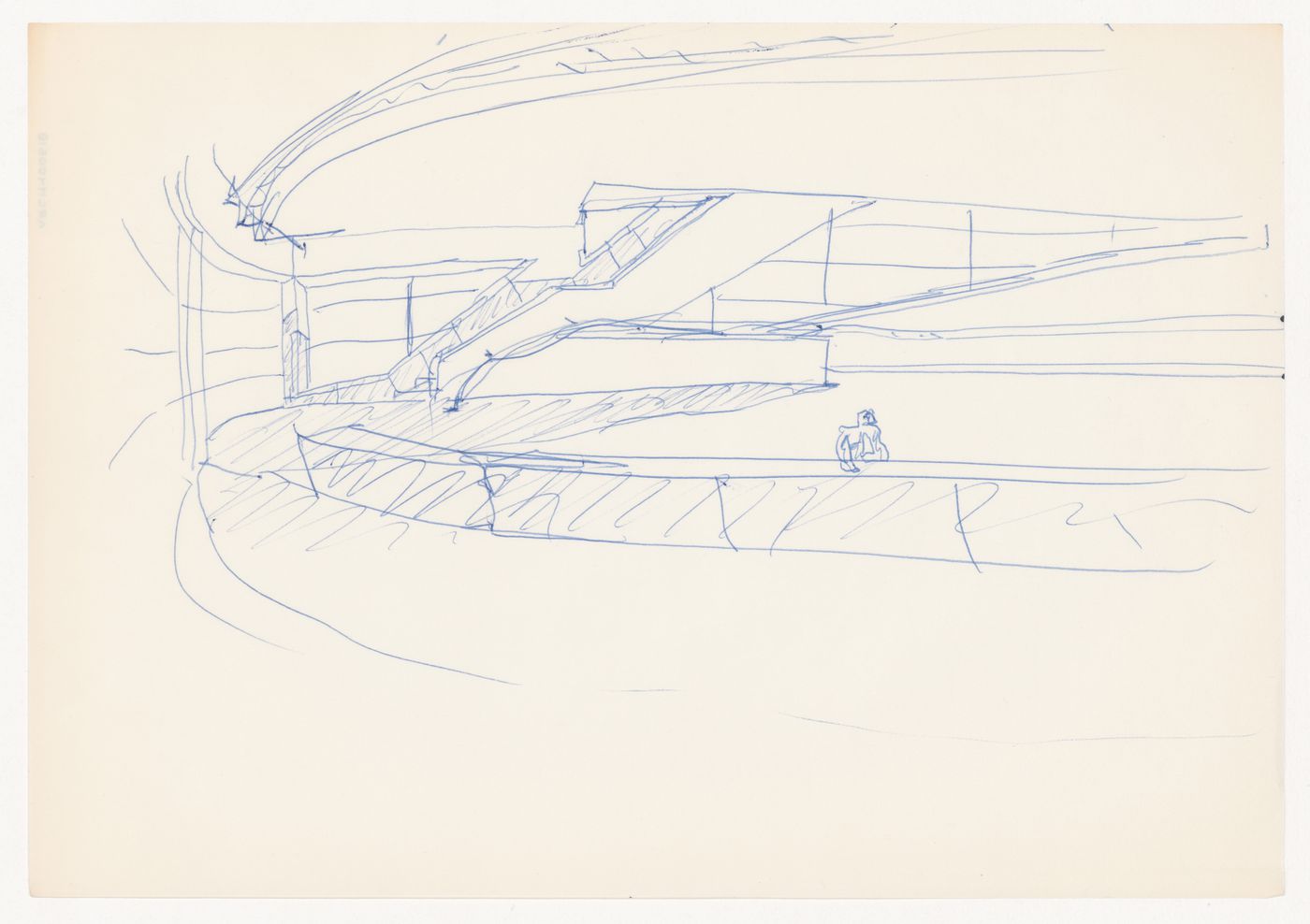 Sketch interior for Banco Borges & Irmão II [Borges & Irmão bank II], Vila do Conde, Portugal