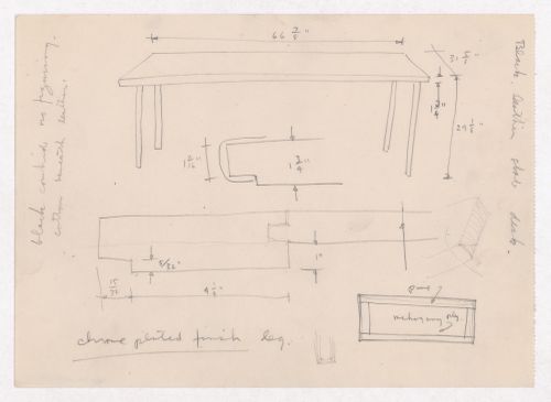 Various documents and drawings including furniture design and office renovation: File G 705