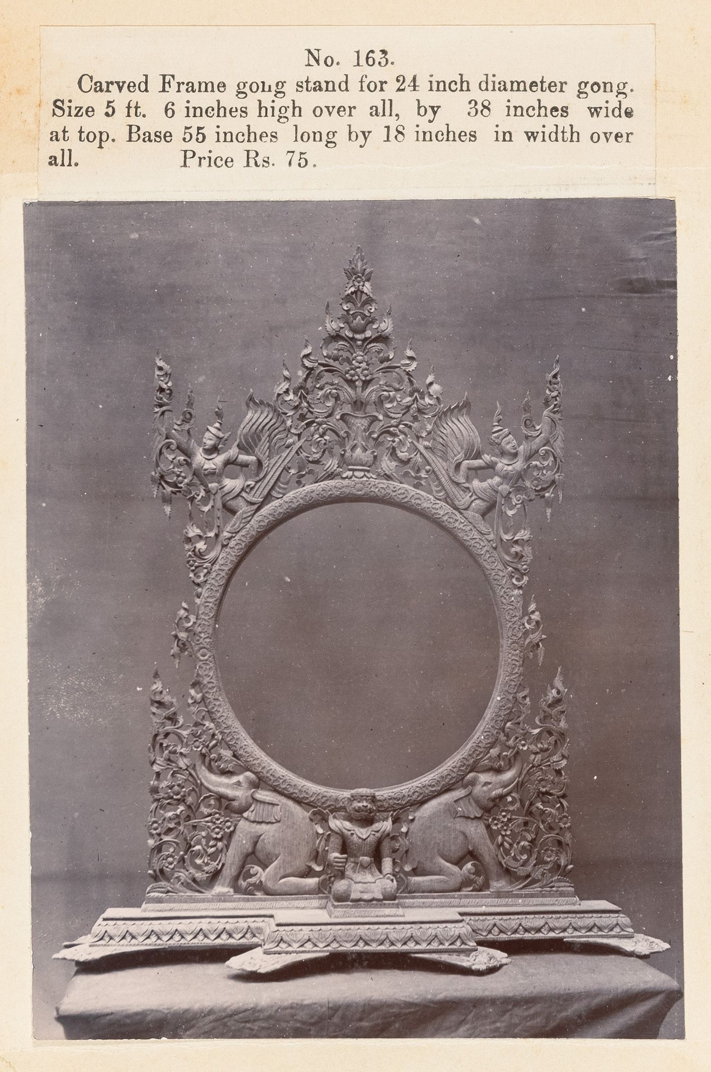 View of a frame, F. Beato Limited, C Road, Mandalay, Burma (now Myanmar)