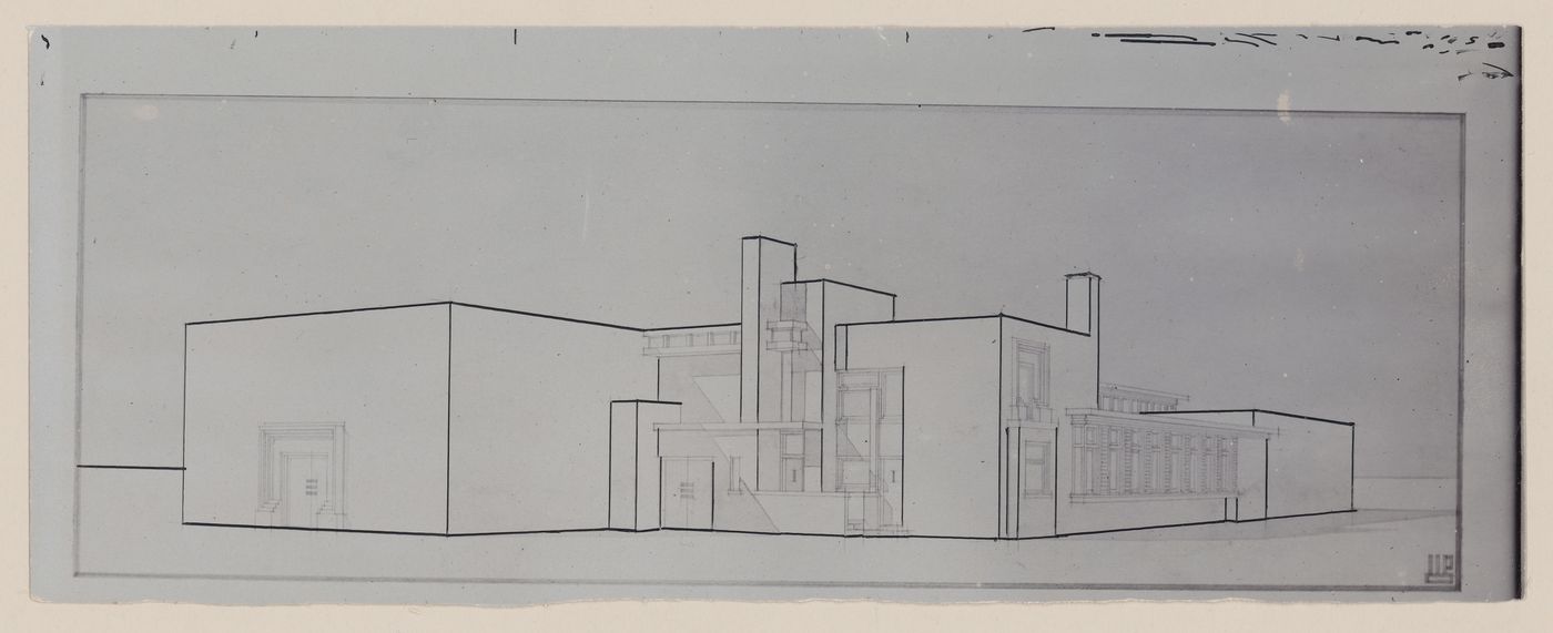 Photograph of a perspective drawing for a winery, Purmerend, Netherlands