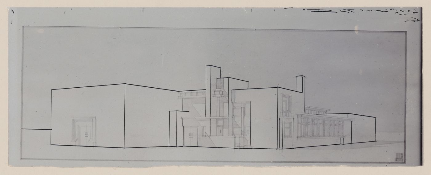 Photograph of a perspective drawing for a winery, Purmerend, Netherlands