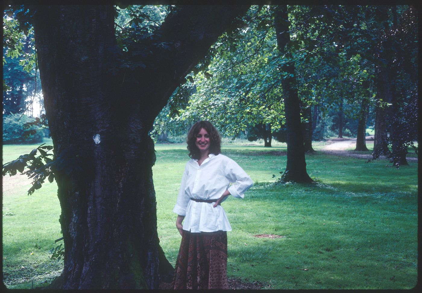 Jane Crawford in Alfred Schmela's park, Dusseldorf, Germany