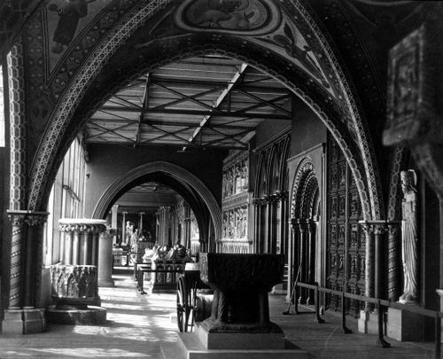 View of Garden Gallery of Fine Arts Courts, Crystal Palace, London, England