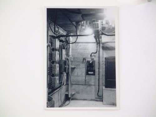 View of electrical componets in concrete tunnel