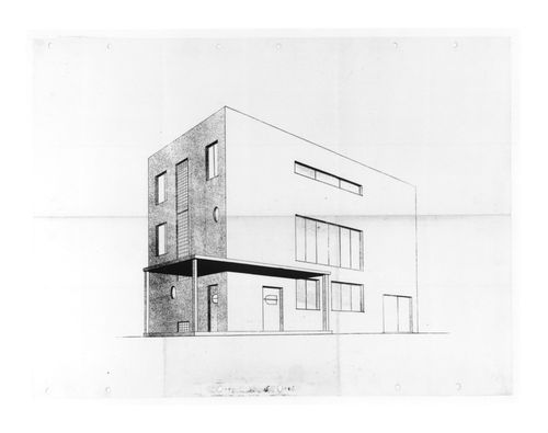 Dr Rabe House, Zwenkau - printshowing north & east side