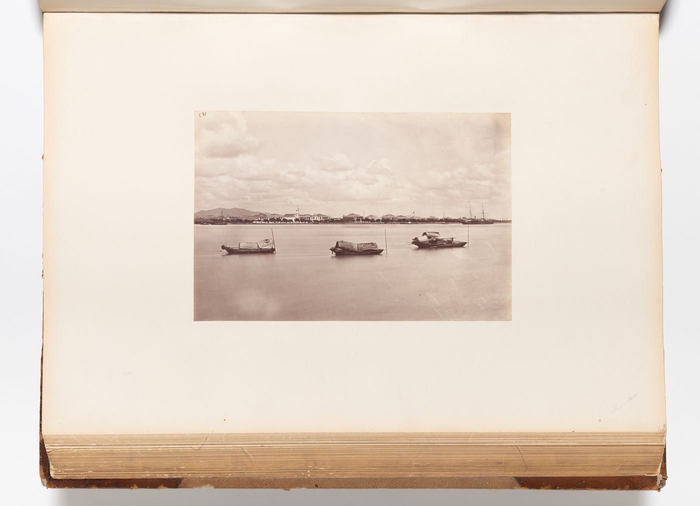 Panoramic view of Canton (now Guangzhou) showing Shameen (now Shamian) Island and the Pearl River (also known as the Canton River, now Zhujiang), China