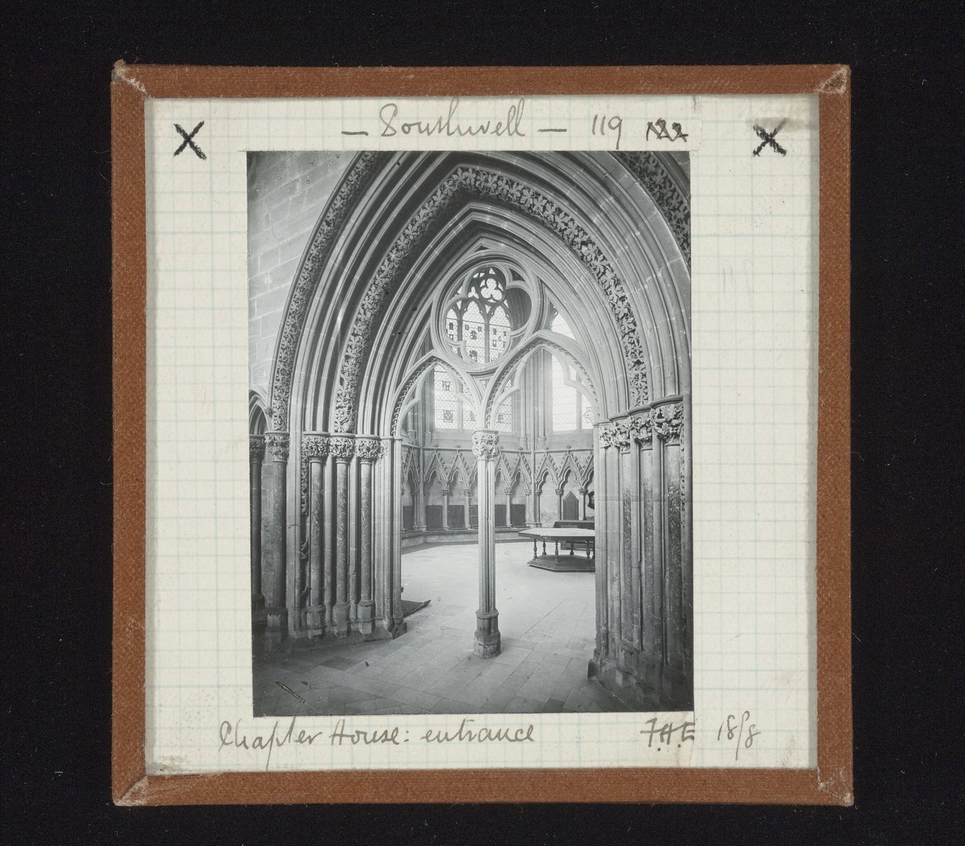 View of entrance of Chapter House, Southwell Minster, Southwell, Nottinghamshire, England