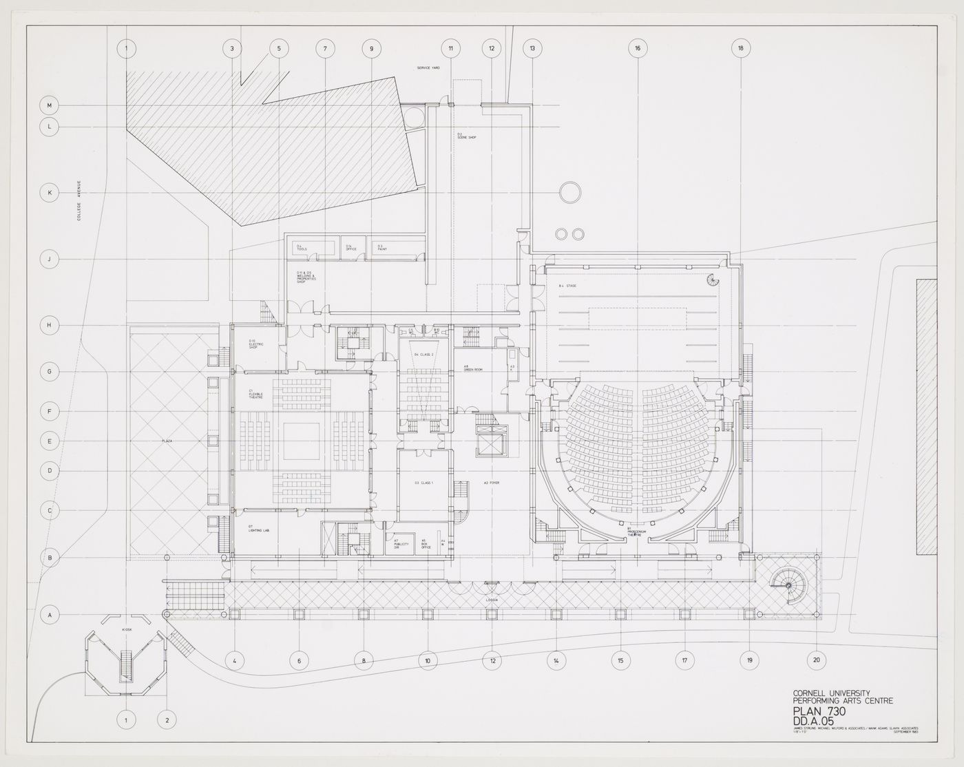 Center for Theatre Arts, Cornell University, Ithaca, New York: view of plan