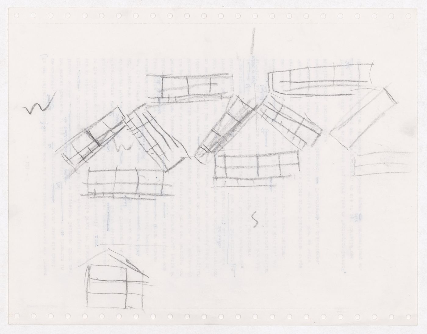 Housing Pilotengasse, Vienna-Aspern: Conceptual sketches, including siteplans, plans, elevations, and perspectives