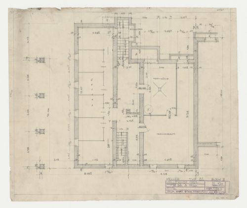 Basement plan for a type BL store and housing unit, Hellerhof Housing Estate, Frankfurt am Main, Germany