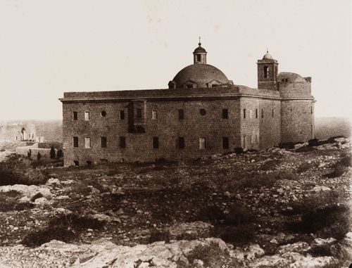 View of a convent on Mount Carmel, Ottoman Empire (now in Israel)