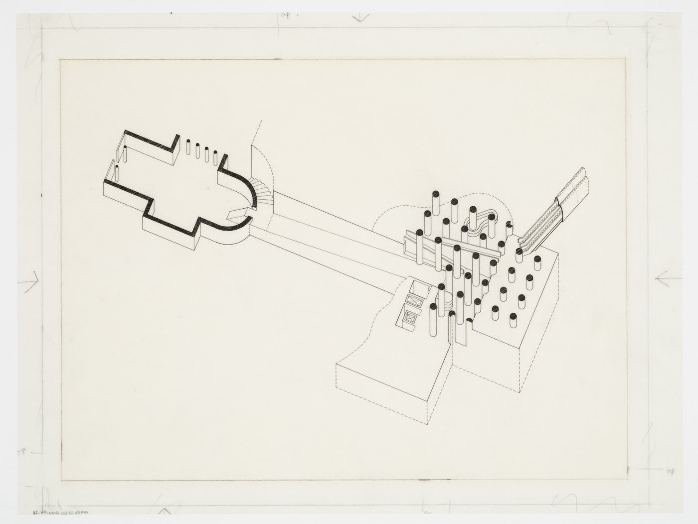 Wallraf-Richartz-Museum, Cologne, Germany: cutaway axonometric