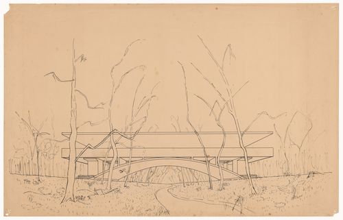 Perspective drawing for Casa sobre el arroyo, Mar del Plata, Argentina