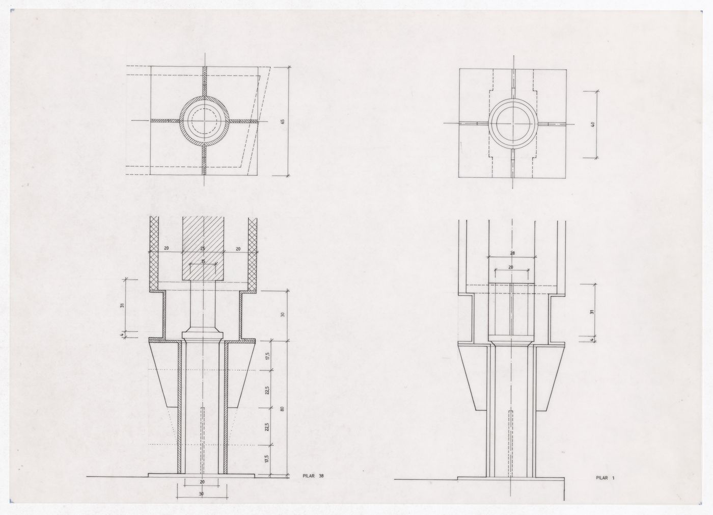 Pillar details for Centro Galego de Arte Contemporânea, Santiago de Compostela, Spain