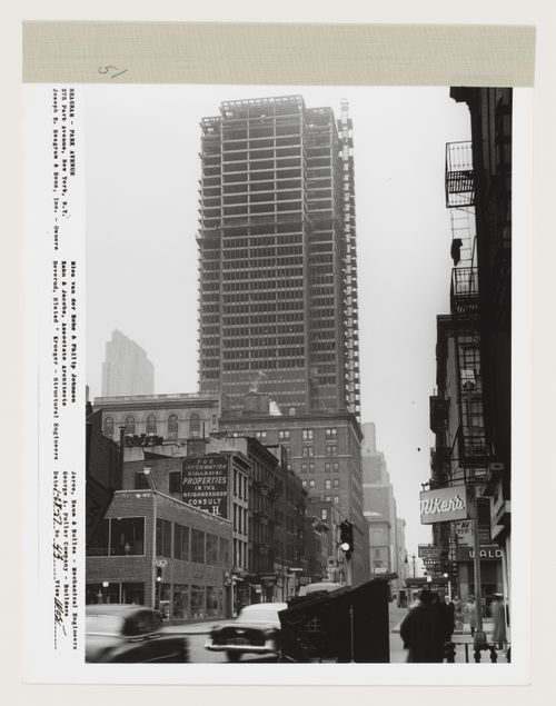 Seagram building under construction, 375 Park avenue, New York, N.Y., west view