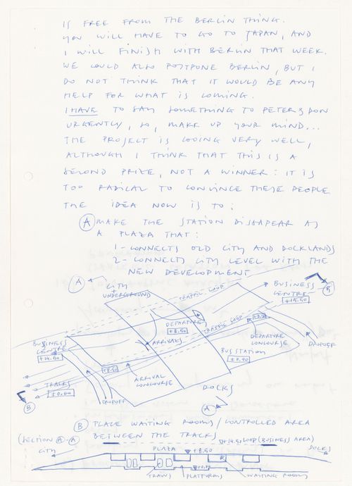 Draft letter from Alejandro Zaera Polo to Farshid Moussavi for High-Speed Railway Complex, Busan, South Korea
