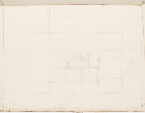 Project no. 8 [?] for a country house for comte Treilhard: Partial plan verso: Project for a country house for comte Treilhard: Unidentified partial plan