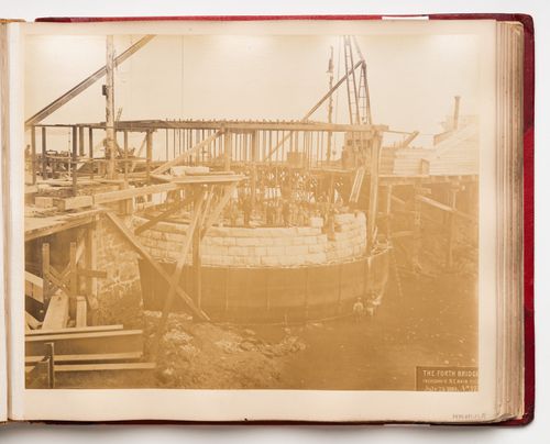 View of the Forth Bridge under construction, Firth of Forth, Scotland, United Kingdom