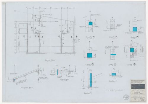 Plan, elevation and sections for the lintel for the reconstruction of the Chapelle du Sacré-Coeur, Notre-Dame de Montréal