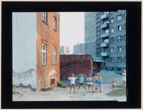 View of apartment houses and children, Malbork, Poland (from the series "In between cities")