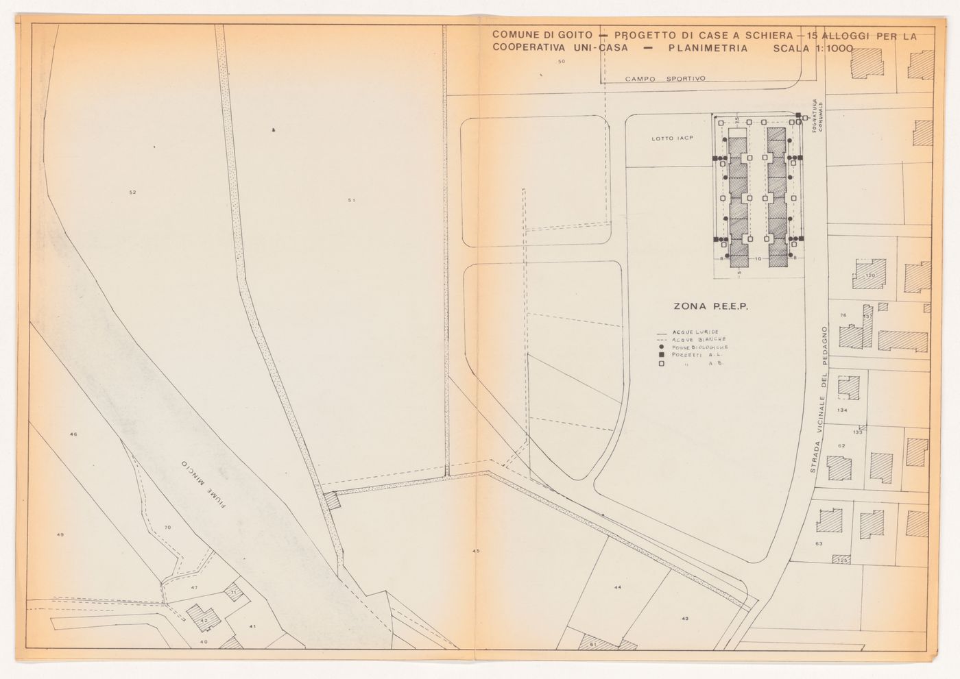 Site map for UNI-Casa, Goito, Italy