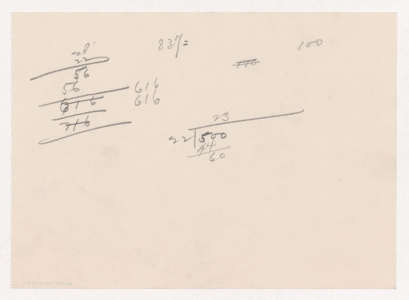 Calculations, probably for Illinois Institute of Technology